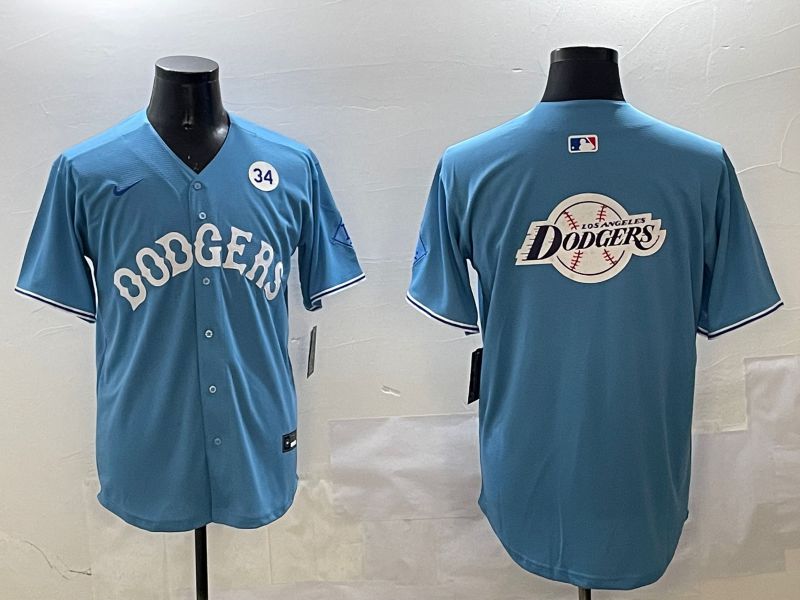 Men Los Angeles Dodgers Blank Light Blue Throwback Game 2025 Nike MLB Jersey style 38->los angeles dodgers->MLB Jersey